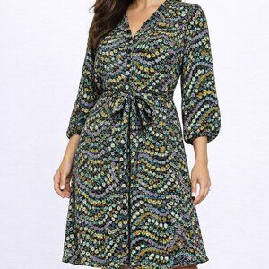 *NWT* LOFT Floral Button-Front Midi Dress | Tie Belt Waist Sz. XL PETITE